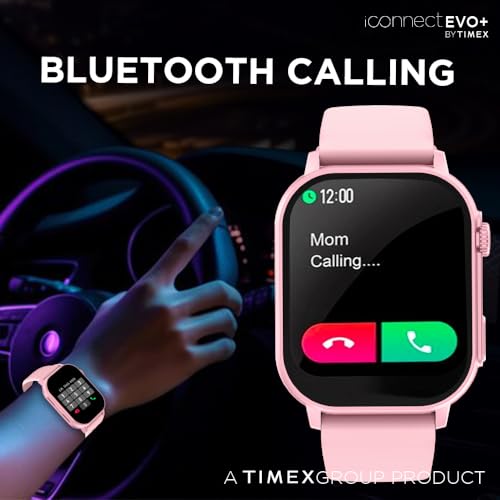 Image of TIMEX iConnect EVO+Made in India Unisex Smartwatch|Largest Display 2.04 inch AMOLED with 368x448 Pixel Bluetooth Calling|Rotating Functional Crown|AI Voice Assist|Upto 7 Days Battery -TWIXW402T