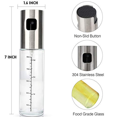 Ruolan Olive Oil Sprayer Mister Oil Sprayer for Cooking，Food-Grade Glass Oil Spray Transparent Vinegar Bottle Oil Dispenser for Kitchen BBQ, Grilling and Roasting - Thumbnail 7