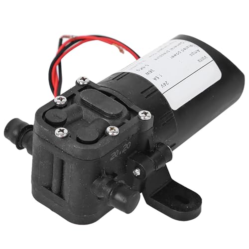 Dioche Mini Pompe à Eau 36 W Double Tube DC Pompe à Eau électrique à Membrane pour Pulvérisateurs Agricoles, Adaptée au Nettoyage Haute Pression, DC 12 V/24 V, Débit de 3,5 L/min (DC24V)