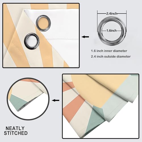 Rideaux occultants design minimaliste soleil orange isolant thermique - 6