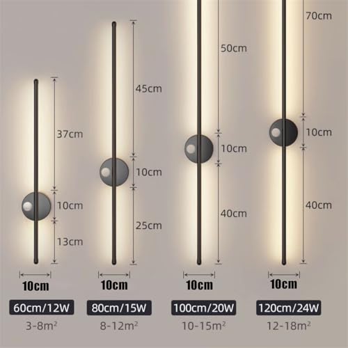 Aplique de pared LED sin cables para interior con batería recargable USB regulable 4