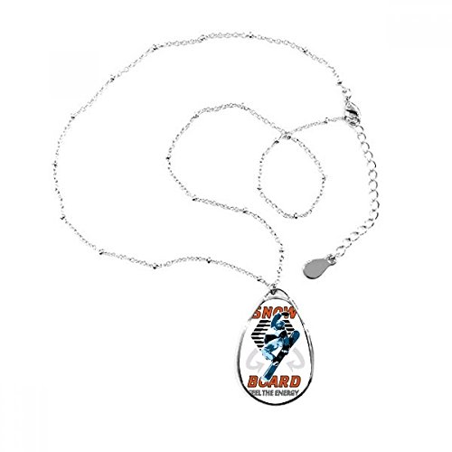 Collier planche à neige avec chaîne pendentif goutte d'eau une idée cadeau originale sport d'hiver