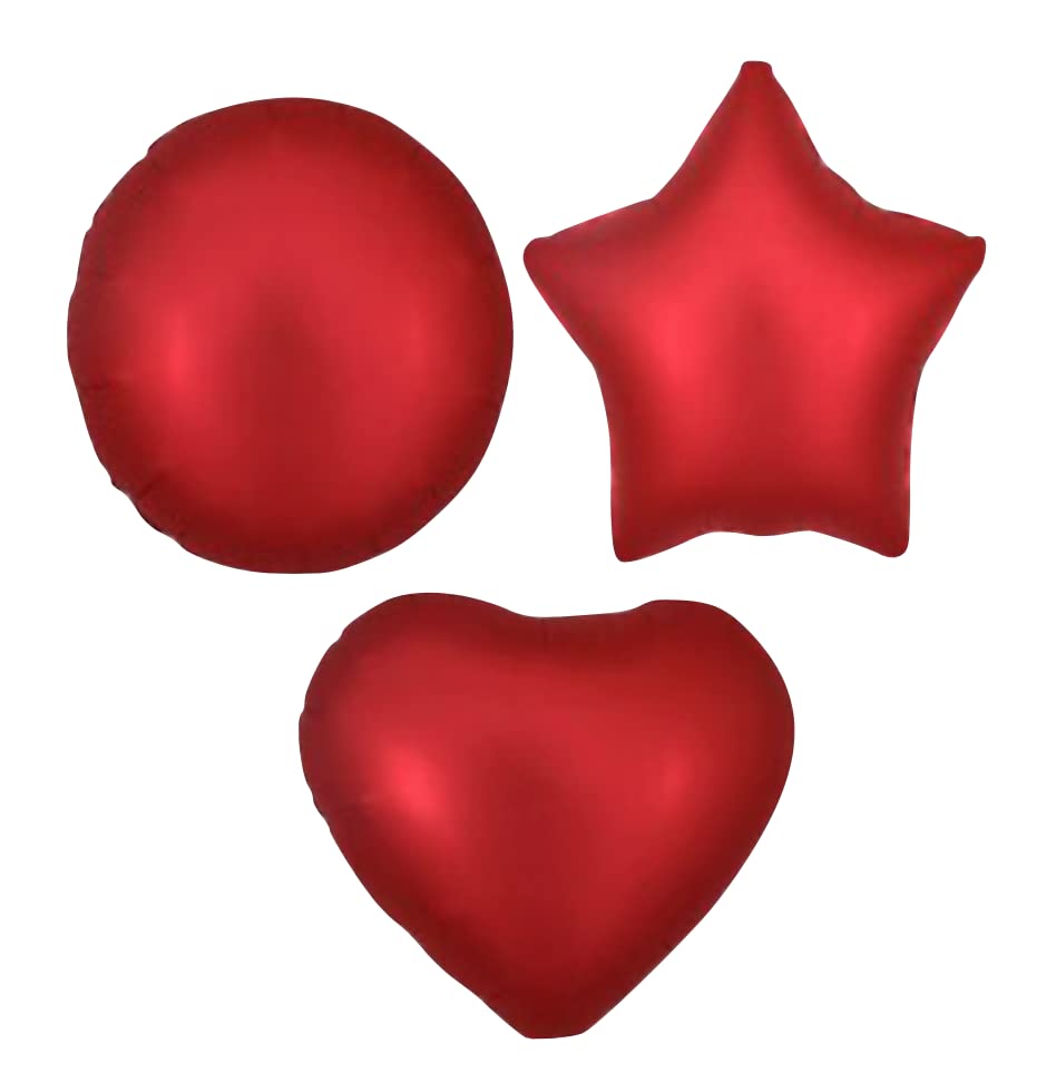 Red Star Satin Foil Balloon, 45cm (2 pack)