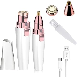 STAR SAI COLLECTION- Ear and Nose Hair Trimmer for Men – Professional Painless Battery-Operated Facial Hair Trimmer for Women | Easy to Clean, Safe, Portable (Battery Model/White)