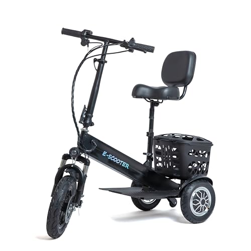 Mobility Scooter for Adults -Foldable, 3 Wheel Electric Scooter for Seniors -Lightweight, Portable Commuter Scooter with Adjustable Speeds, 330 lbs Load