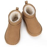 Mishansha Niños Botas de Nieve para Niñas Cálido Cómodas Botines de Invierno Antideslizantes Caqui Gr.36