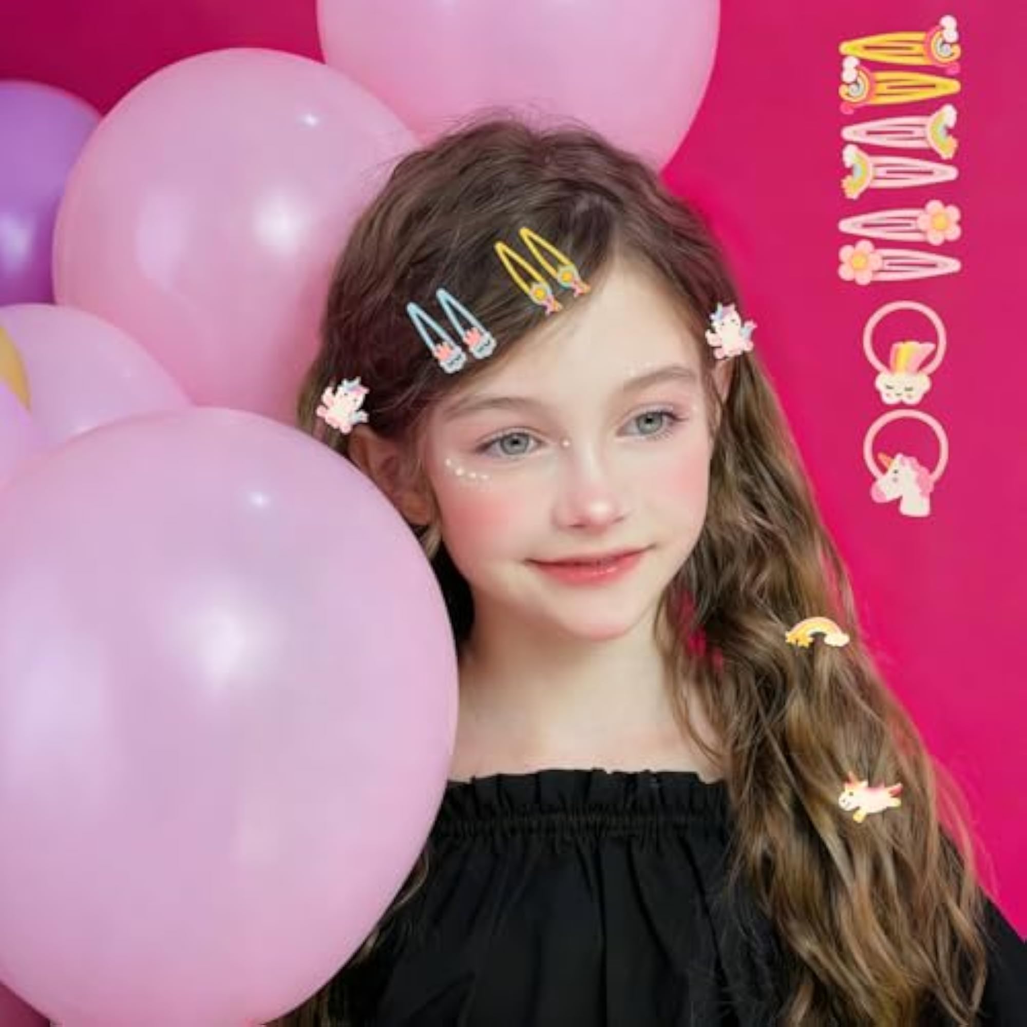 Pack of 126 Hair Clips and Bobbles for Girls