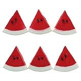 Gresorth 6pcs Highly Simulation Fruit Artificial Red Watermelon Slice Fake Fruits Model Photography Props