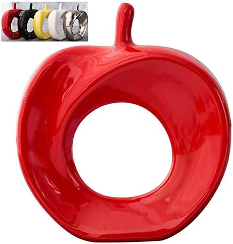 WEIDILIDU Apple Ceramic Statue - Statue Home Decoration - Pottery Decoration Sculpture Large 9 Inch 6 Color Creative Home Bright Paint (Red Apple)
