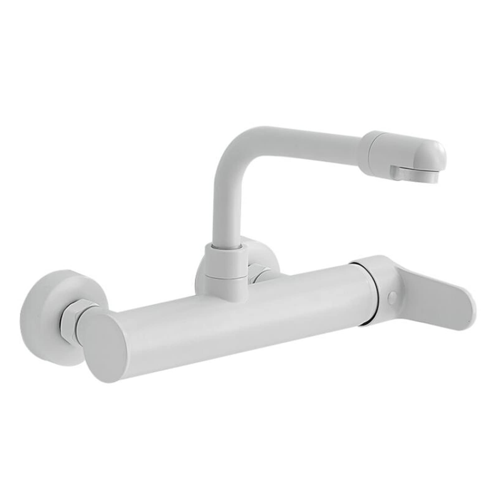Robinet de cuisine en laiton massif blanc mitigeur mural haut de gamme pivotant 37cm
