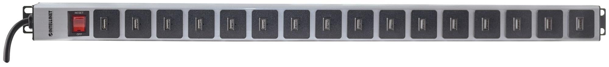 Intellinet 164498, 16-Portowy Rozdzielacz Zasilania USB-A, Czarny