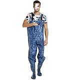 LiChaoWen Vadeadores de Pecho de Pesca Pesca Wader for Hombres Mujeres Impermeable Caza Pecho Wader con Botas cinturón de Peso Ligero y Transpirable 2 Colores (Color : A, Size : 38)