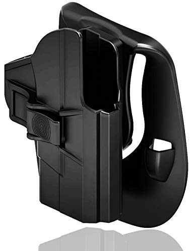 M&P Shield 9mm Holster, OWB Paddle Holster fit 3.1" Barrel Smith & Wesson M&P Shield Plus 9mm/40, M&P 9mm/40 Shield 2.0, Adjustable Cant Gun Holster with Fast Release - Right Handed