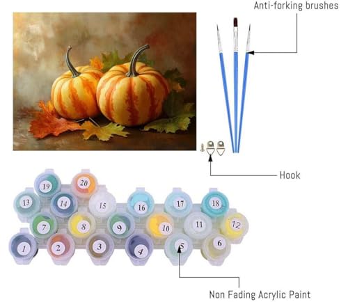 Pintar por numeros adultos calabaza de otoño lienzo DIY 90x120cm J0-1080 4