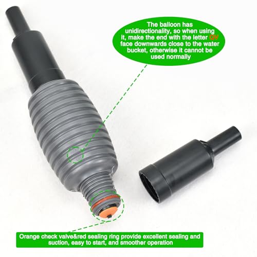 URHELP Aquarium Reiniger, Mulmsauger Aquarium Zubehör, Aquarium Sauger für Aquarium Wasserwechsel und Filter Sandreinigung