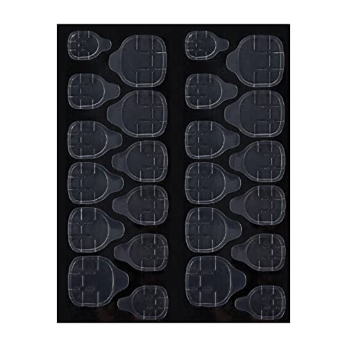 24 Pestañas Adhesivas de Doble Cara para Uñas, Pestañas de Pegamento Impermeables y Transpirables, Pegatinas de Gelatina Uñas, Pegatinas de Pegamento Uñas Falsas Superpegajosas