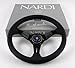Nardi Steering Wheel - Deep Corn - 330mm (12.99 inches) - Black Perforated Leather with Red Stitching - Classic Horn Button - Part # 6069.33.2093