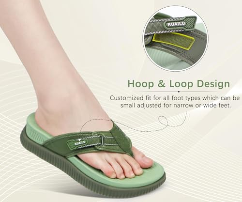 Image of KuaiLu Womens Orthotic Cushion Flip Flops Sandals With Arch Support Footbed | Sport Recovery Walking Slides For Women - Adjustable Platform Slip On Indoor Outdoor For Summer Casual
