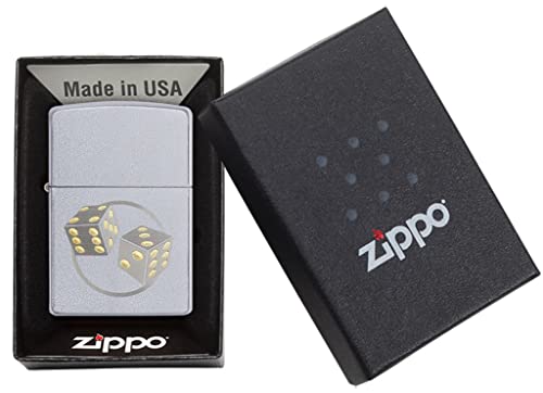 Zippo Dice Pocket Lighter Satin Chrome miniatura 6