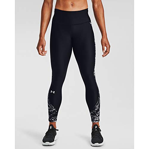 Under Armour Women's HeatGear Armour Print 7/8 Leggings , Black (003)/Halo Gray , Large