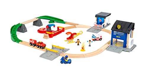 BRIO World – 36025 Rescue Team Train Set | 44-Piece Interactive Toy for Kids Age 3 and Up | Multi-Level Railway Play | FSC-Certified European Beech Wood by BRIO - Image 2