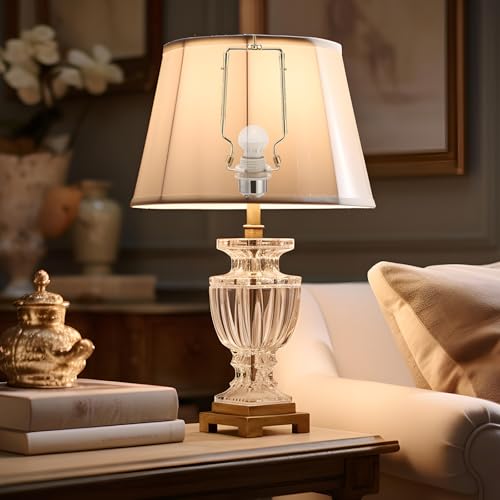 Image of Tujoe 7 8 9 10 Inch Lamp Shade Holder, 3 Sets Lampshade Bracket Kit Adjustable Lampshade Harp Holder Parts Fits Standard Lamp Pole and E14 E26 E27 Adapter Converter Finial Set, Golden Bracket