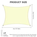 OFFCUP żagiel przeciwsłoneczny w kształcie prostokąta, 3 m x 4 m, 160 g/m², wodoodporny, żagiel przeciwsłoneczny, patio - zadaszenie 95% promieni UV, z bezpłatną liną, do ogrodu, na patio, podwórko