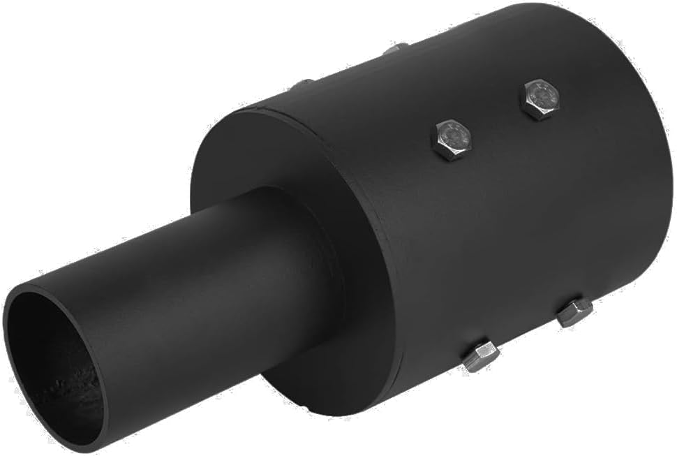 4 Inch Round Pole Tenon Adapter for 2-3/8" Slip Fitter Mount Parking Lot Light, Black Pole Top Reducer 4in to 2-3/8in Tenon,Heavy-Duty Steel Mounting Bracket Accessories for Flood, Street