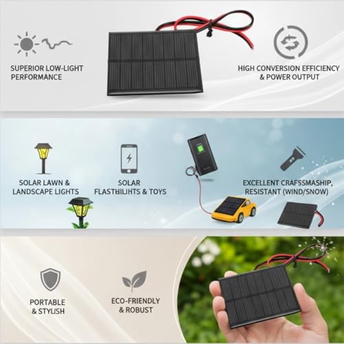 Dc 4 V Solarpanel 5 Teiliges Set Kleines Solarbatteriepanel Polysilizium Epoxid Batteriemodul Mini Solarpanel Modul Mit 30 Cm Kabel Gleichstrom Stromgenerator Für Outdoor Anwendungen
