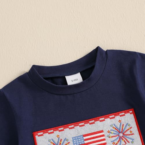 Image of 4th Of July Toddler Boy Outfit Popsicle American Flag T-Shirt and Gingham Plaid Shorts Set Independence Day Clothes