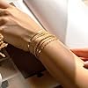 6-stückiges Set goldfarbene 14K Edelstahlarmbänder für Frauen - Charm-Armbänder, wasserdicht, hochwertiger Schmuck #3
