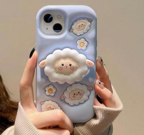 Image of Dezet Back Cover Compatible with iPhone 14 Plus Soft Silicone 3D Cute Cartoon Cover, Aesthetic Full Protective Case Cover Girls & Women (Blue)