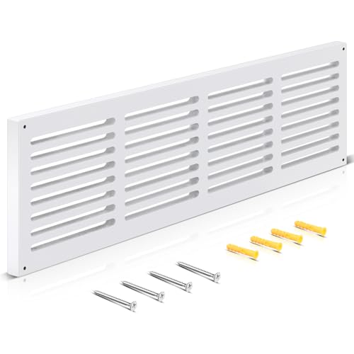 Colingmill 32 x 8.5 x 3/4 Inches Return Air Grille High Flow Air Vent with Angled Slots Decorative White Return Vent Cover Suitable for Various Home Decoration Styles