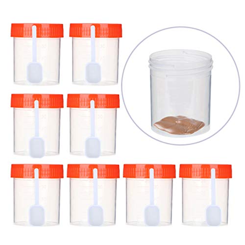 Stool Collection Cup 50Pcs Plastic Specimen Cups 40Ml Stool Specimen Container With Screw On Lids For Laboratory Use (Random Color) Fecal Collection Container #TOP5