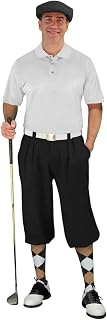 Mens Select A Style Black Outfit with Matching Golf Cap and Selected Argyle Socks
