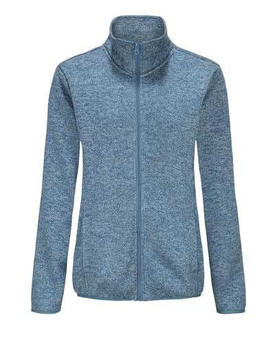 Image of Dolcevida Women's Long Sleeve Sweater Fleece Zip Up Speckled Jacket with Pockets