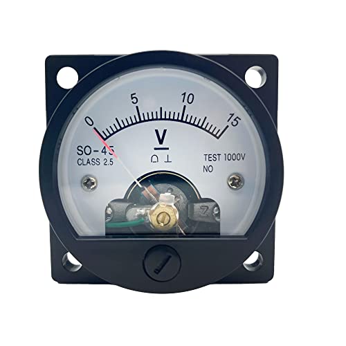 LEPEVNEY Voltmètre analogique à cadran SO-45, ampèremètre de mesure courant rond DC 15 V