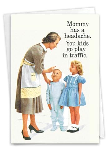 NobleWorks - Funny Mother's Day Greeting Card with 5 x 7 Inch Envelope (1 Card) Play in Traffic 7203
