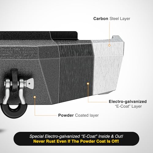 Image of Nilight Rear Step Bumper Compatible with 2014-2018 Chevy Silverado 1500 & GMC Sierra 1500, Heavy Duty Full Width Steel Rear Bumper with LED Lights, D-Ring Shackles, Integrated Step, Textured Black