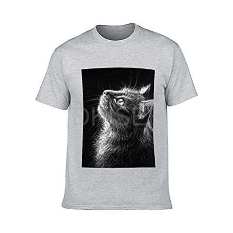 Cotton T-shirt, Black And White Painting Short-sleeved light for Adult Men and Women Cover