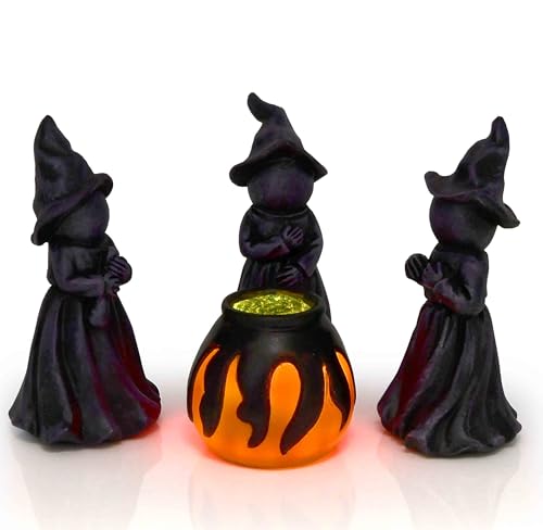Gift Boutique Halloween Miniature Witches Cauldron Figurine Set of 4