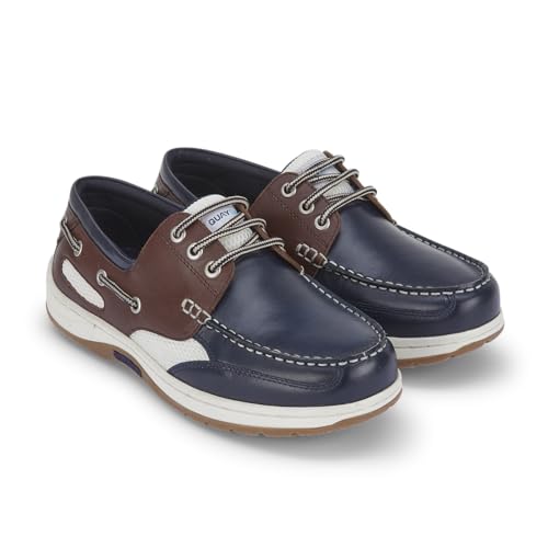 Quayside Sydney 2 Boat Shoe - Navy/Chestnut 43