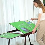 Wooden Jigsaw Puzzle Table, Folding Tilting Jigsaw Puzzle Table for Adults and Kids- 1500PCS Jigsaw...