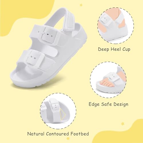 Image of Toddler Girls Boys Sandals Adjustable Buckle EVA Slipper Sandals With Hook Loop Back Strap
