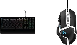 Logitech G502 HERO High Performance Gaming Mouse Special Edition, Black/White & G213 Prodigy Gaming Keyboard, LIGHTSYNC RGB Backlit Keys, QWERTY UK Layout - Black