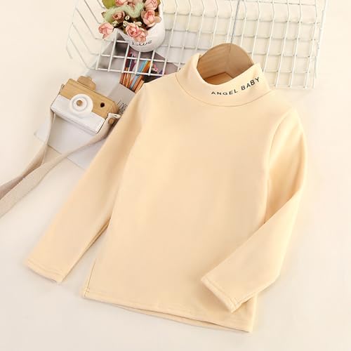 Boys Girls Turtleneck Long Sleeve Soft Cotton T-Shirts Fall Winter Solid Color Warm Tee Tops2