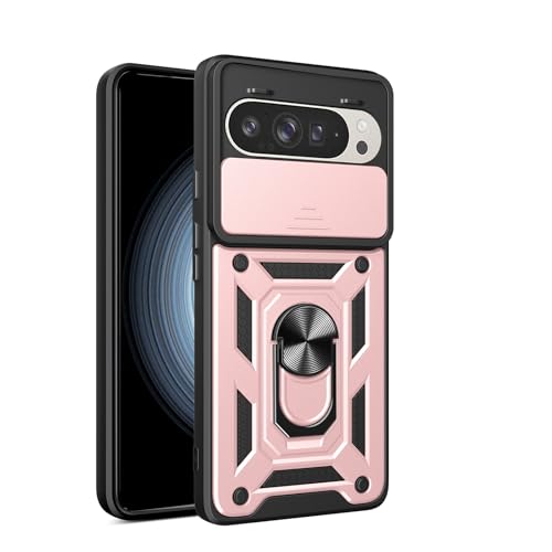 AGENIUS�EFor Pixel11 Pro �P�[�X �ϏՌ� �J�o�[ �J���������Y�J�o�[�t�� �����Y�ی� ��̌^�����O�t�� �X�^���h�@�\ �ԍڃz���_�[�Ή�(���[�Y�S�[���h)