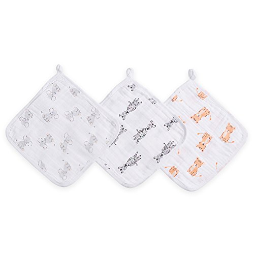 Aden by aden + anais washcloths 3-Pack 3-Pack; Safari Babes 3-Pack