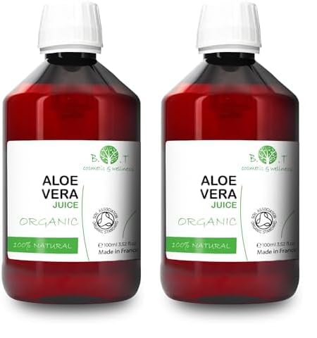 B.O.T cosmetic & wellness - Aloe Vera Líquido 100% Puro y Orgánico | Innovador Cuidado Personal | Hidratación Intensiva | Alivio de Piernas Cansadas | Revitalizador Capilar, 100 ml (Paquete de 2)