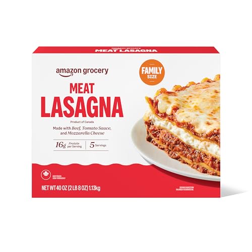 Amazon Grocery, Meat Lasagna, Family Size, Frozen, 40 Oz